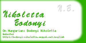 nikoletta bodonyi business card